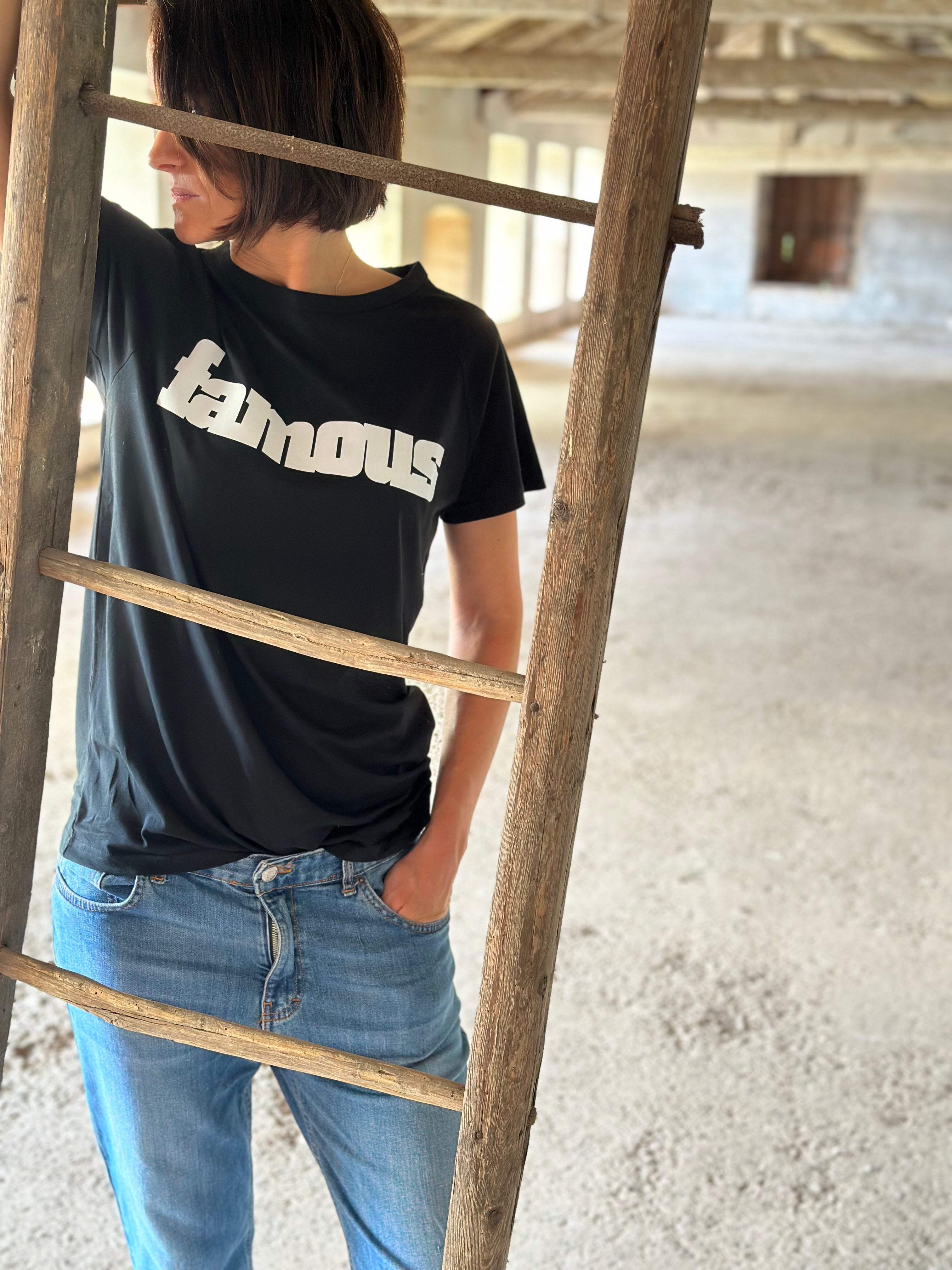 T-shirt a Manica corta in Cotone - Famous